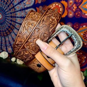 ❤️ Mexican Hand-tooled Leather Belt